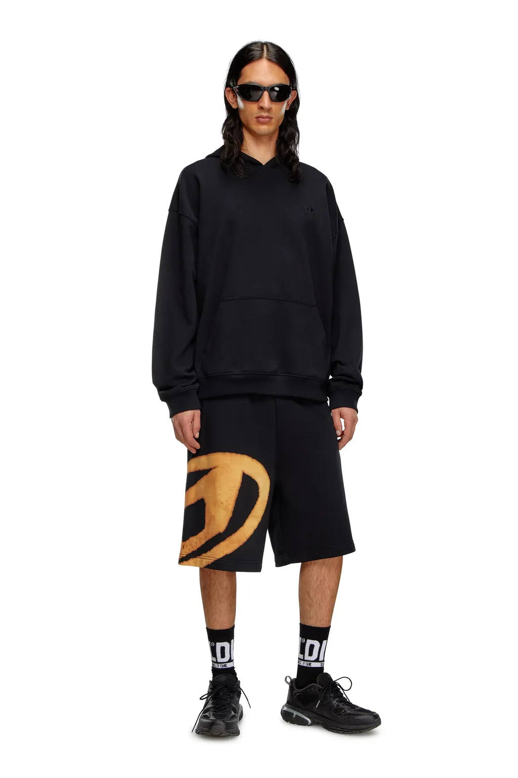 Crow-Bleach Cotton Track Shorts