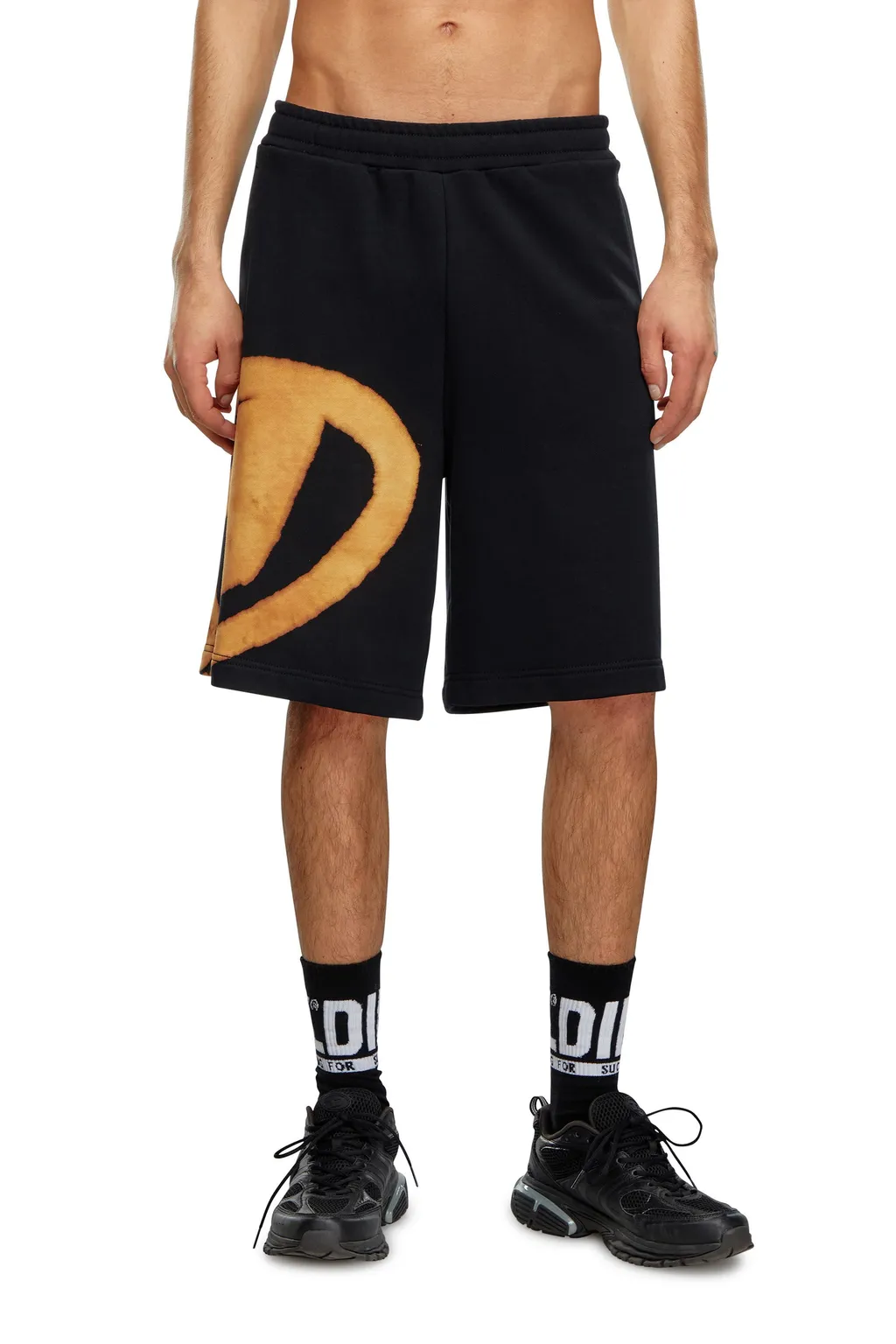 Crow-Bleach Cotton Track Shorts