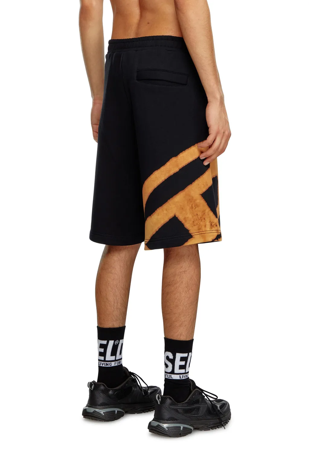 Crow-Bleach Cotton Track Shorts