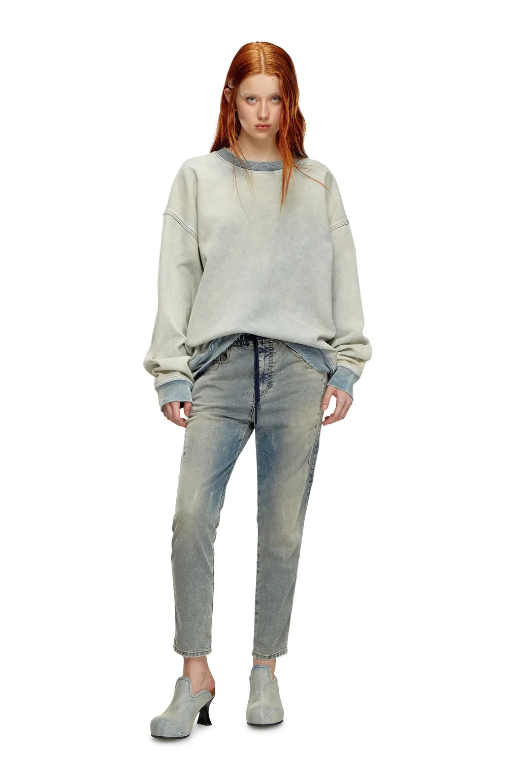 Bleached Tapered Jeans