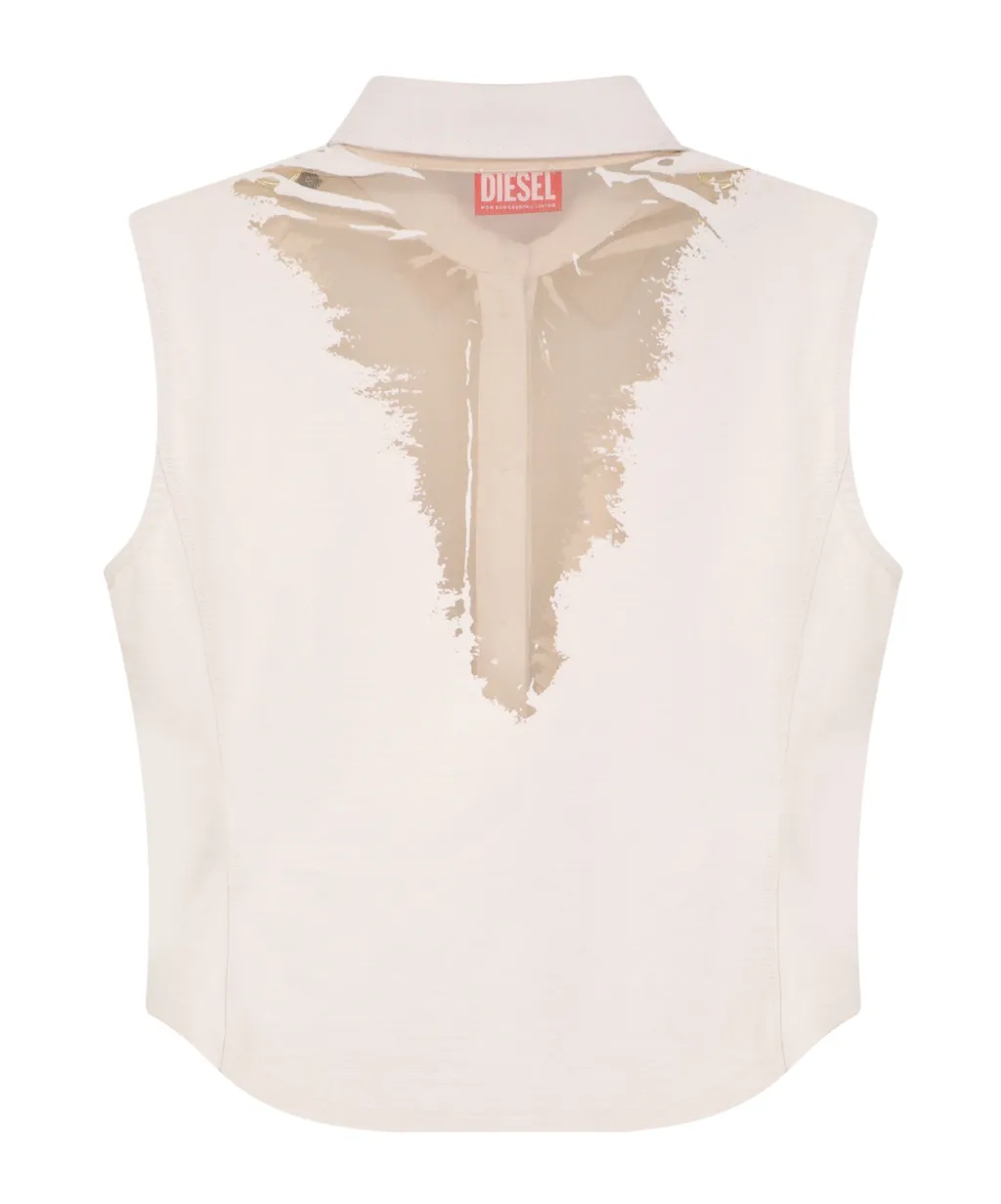 Giseld Logo Embroidered Sleeveless Shirt