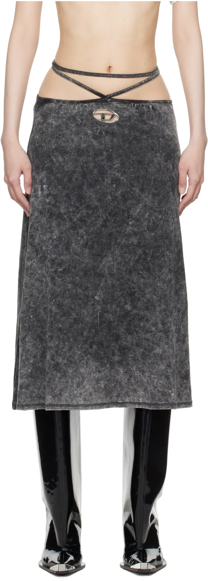 O-Rossi Marbled Midi Skirt