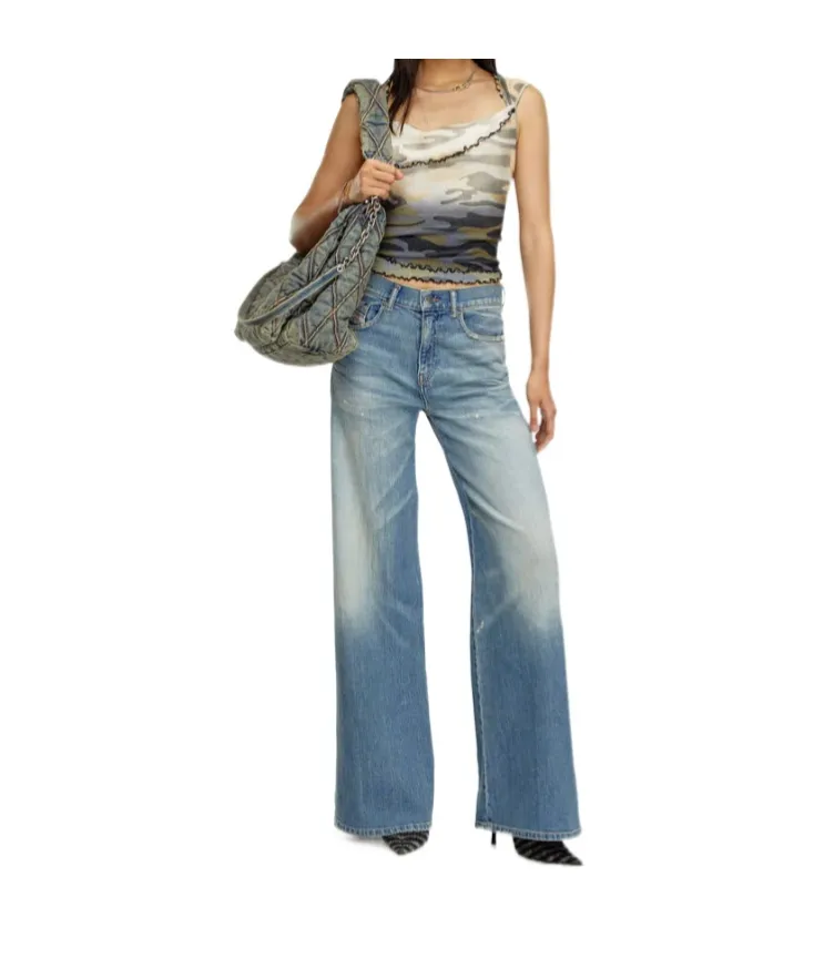 1978 D-Akemi Distressed Bootcut Flared Jeans