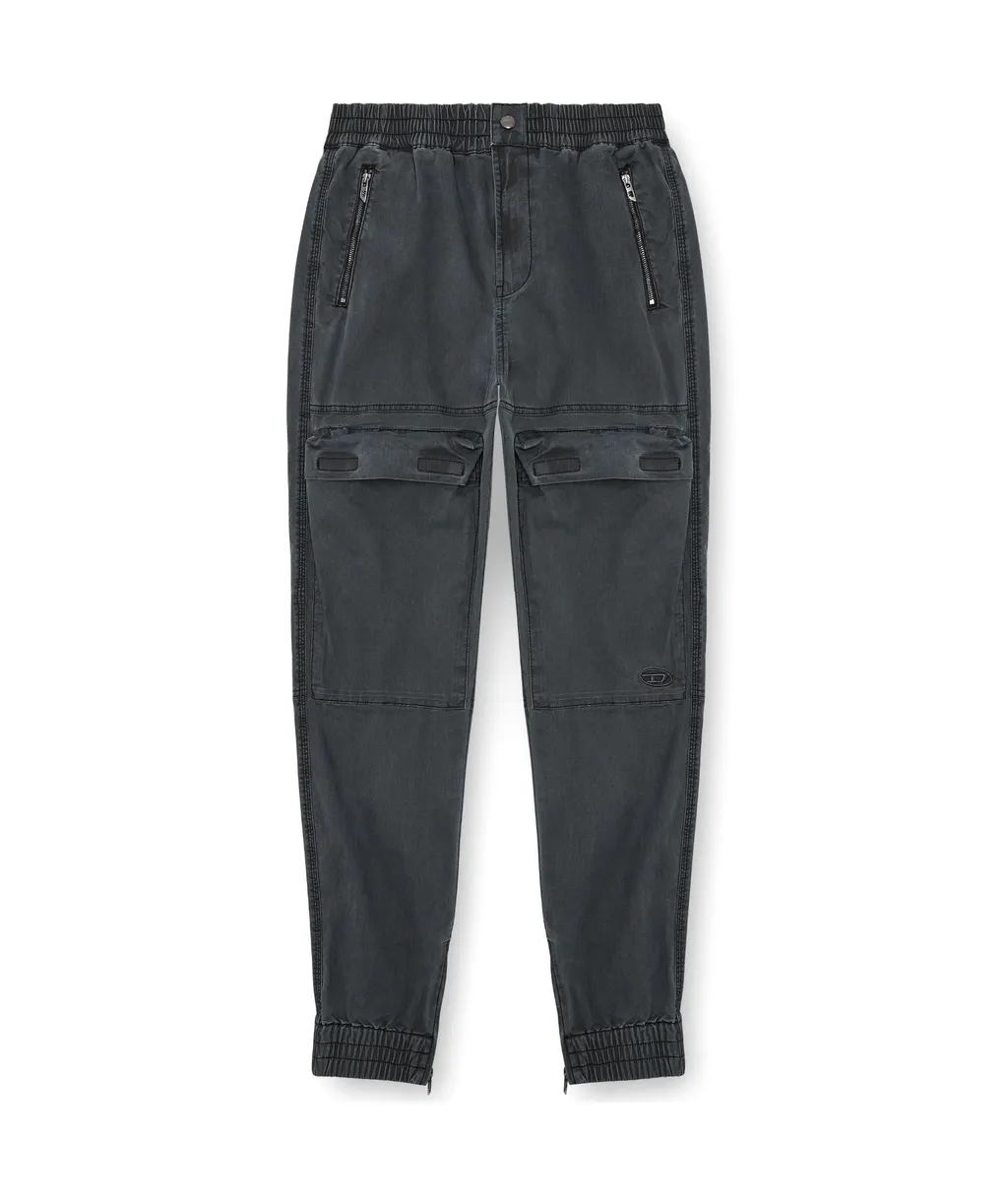 Elasticated-Waistband Cargo Track Pants