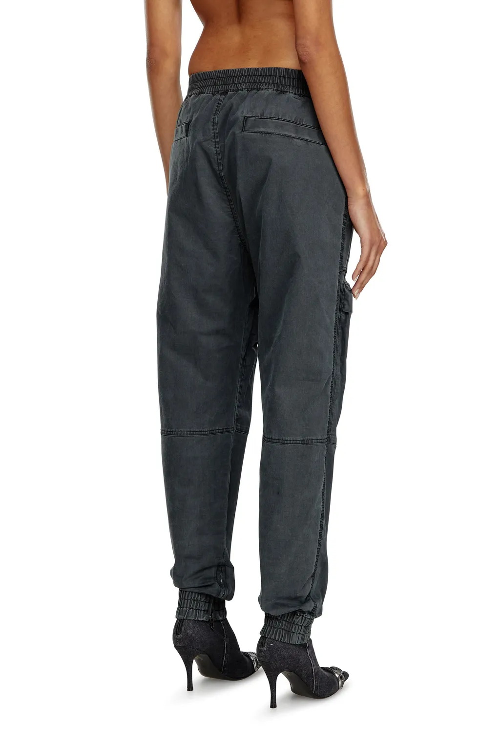 Elasticated-Waistband Cargo Track Pants