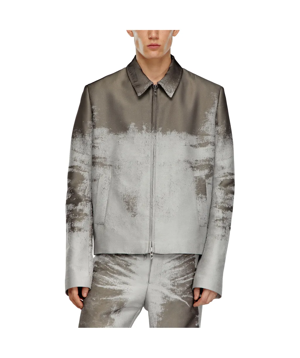 J-Pylon Abstract-Pattern Zipped Jacket