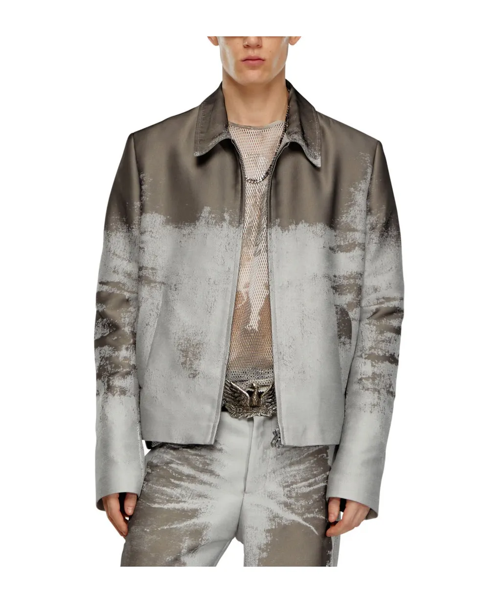 J-Pylon Abstract-Pattern Zipped Jacket
