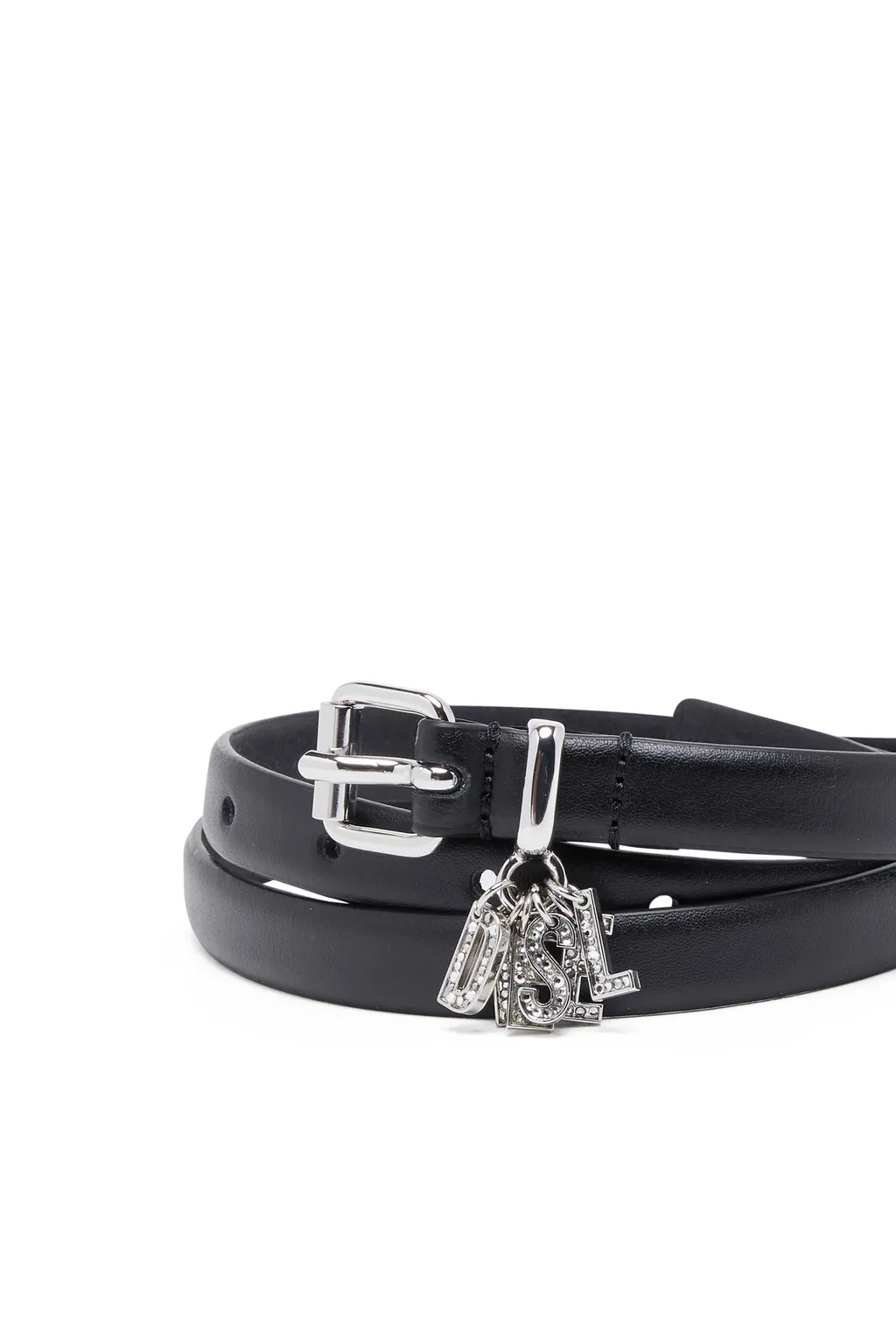 Logo-Charm Leather Belt