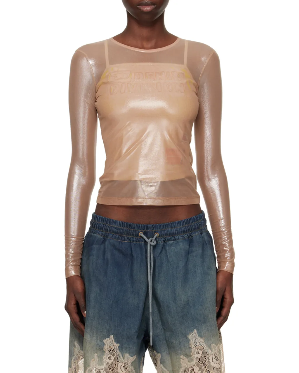 T-Clau-M1 Semi-Sheer Top