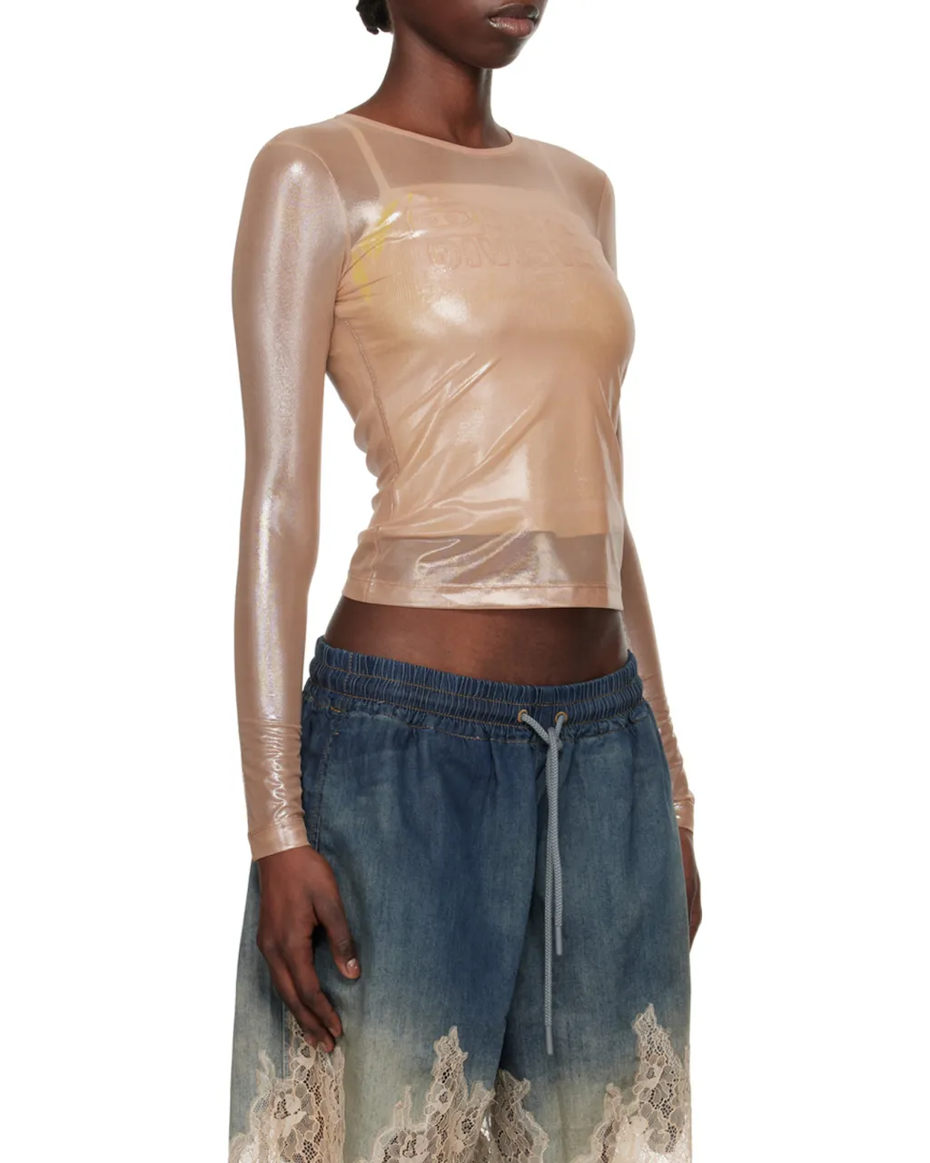 T-Clau-M1 Semi-Sheer Top