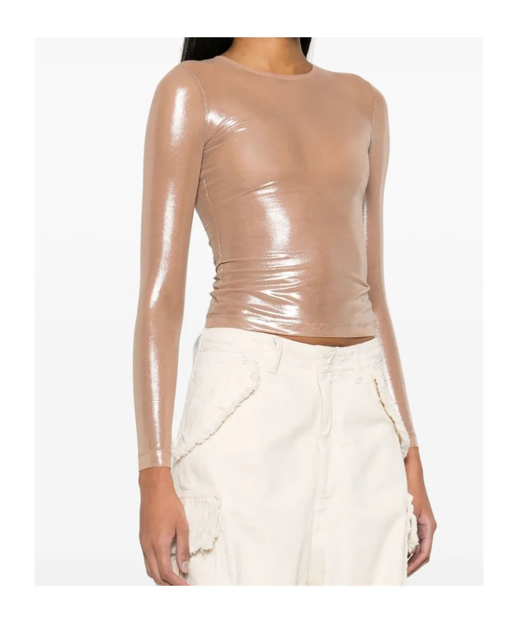 T-Clau-M1 Semi-Sheer Top