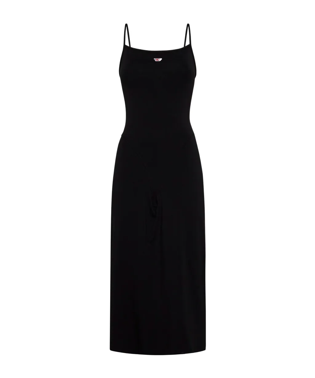Logo-Patch Sleeveless Midi Dress