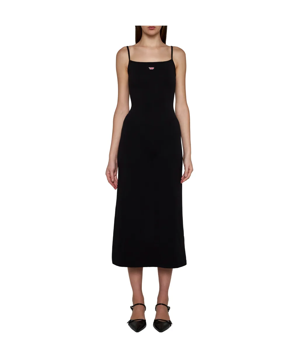 Logo-Patch Sleeveless Midi Dress