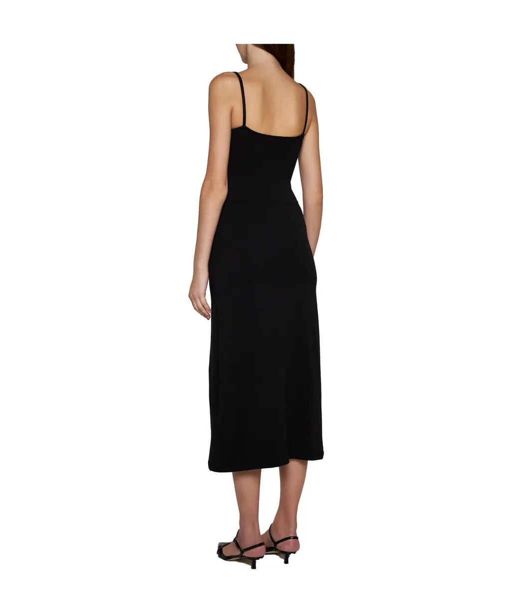 Logo-Patch Sleeveless Midi Dress