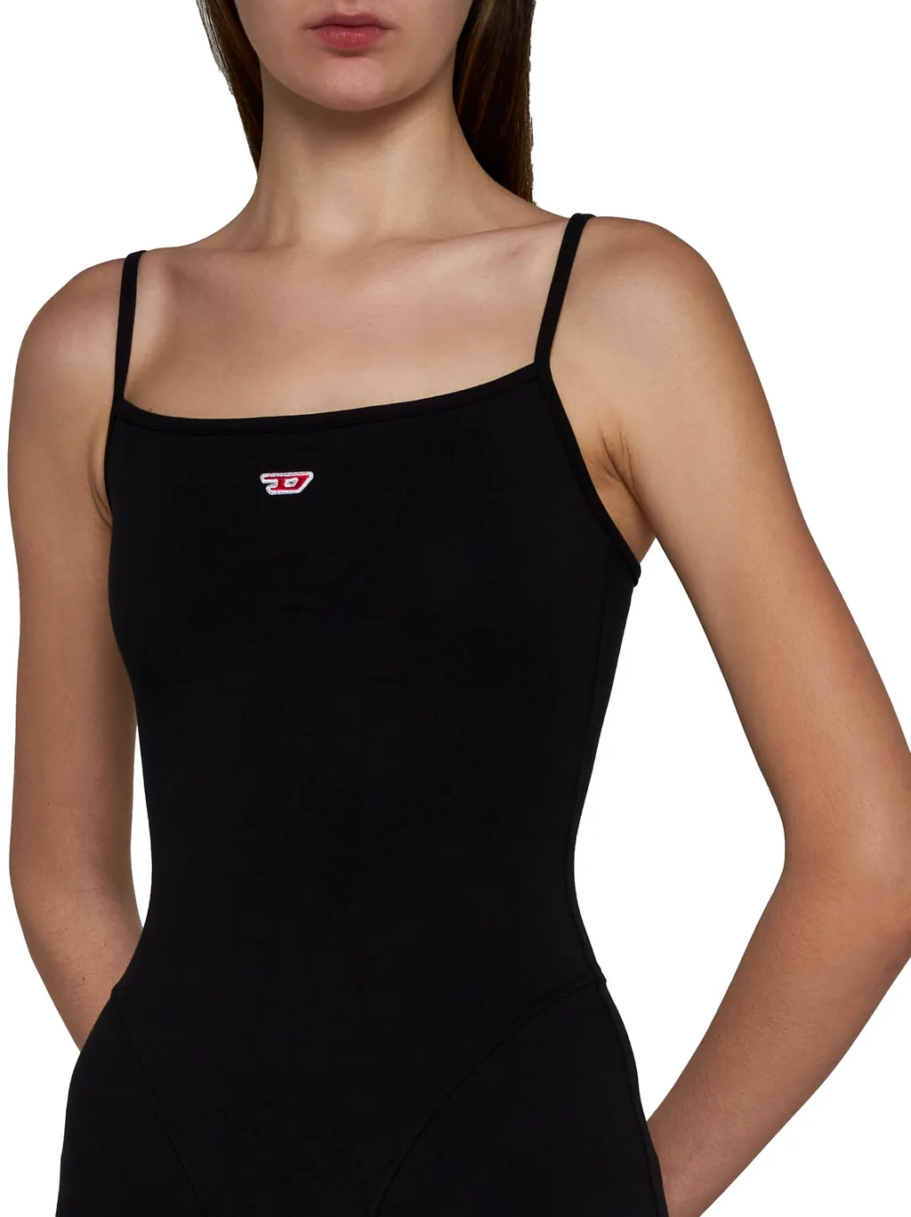 Logo-Patch Sleeveless Midi Dress