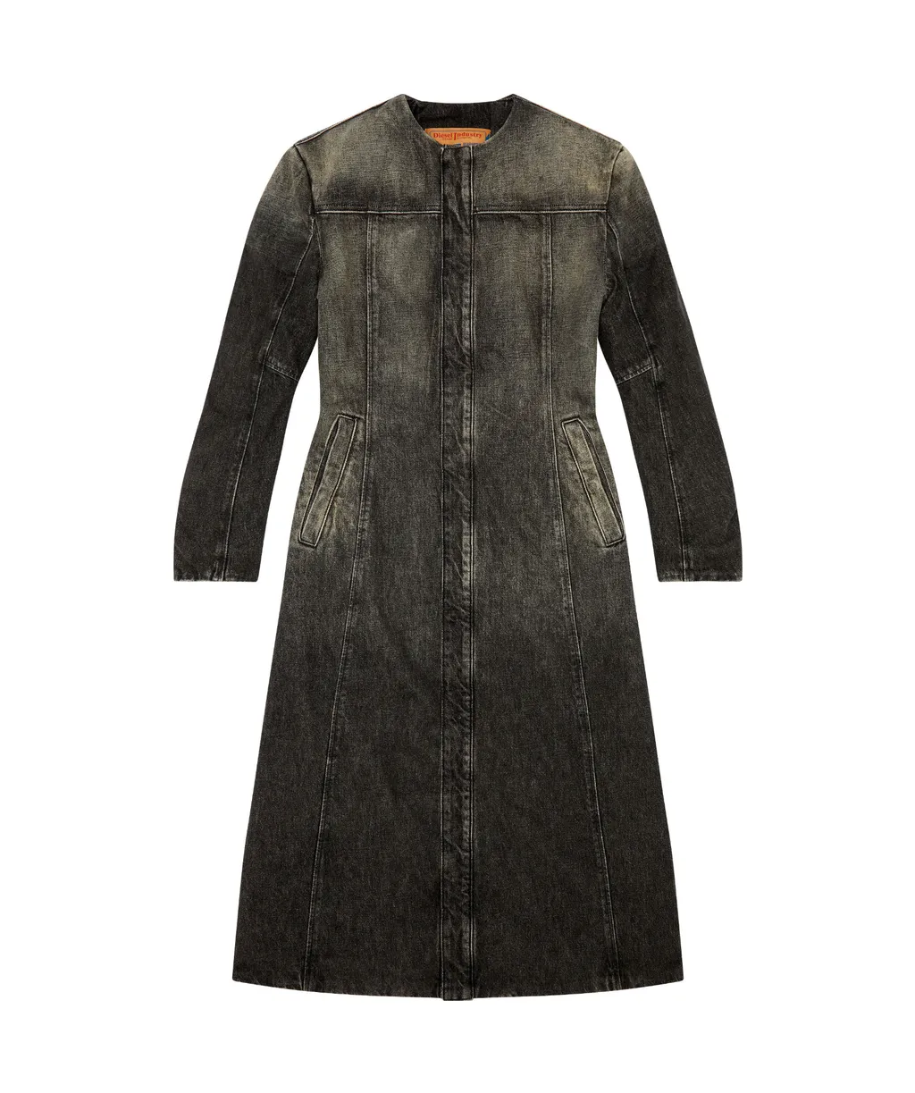 Round-Neck Denim Coat