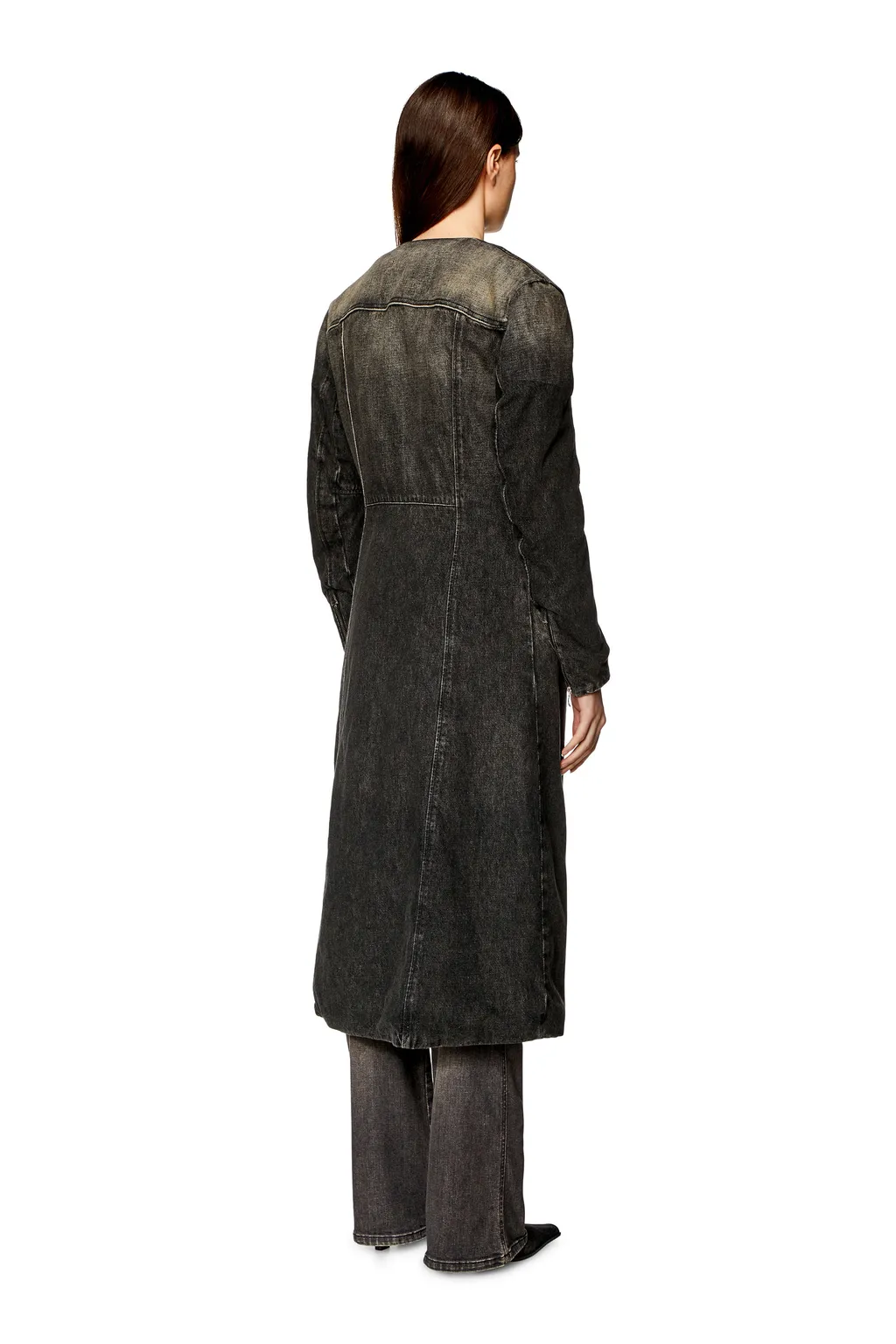 Round-Neck Denim Coat