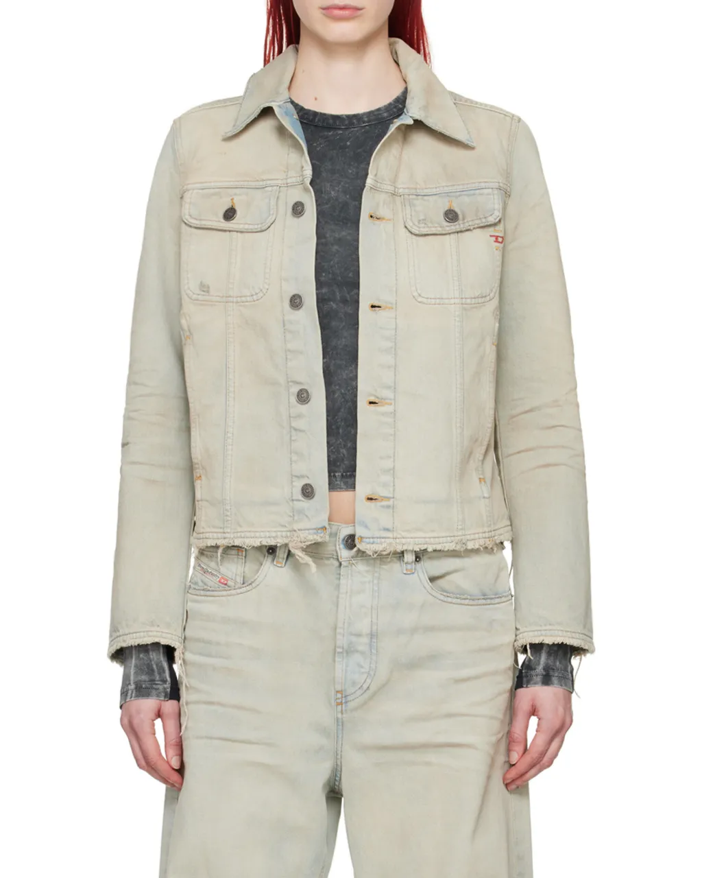 De-Bonny-S1 Frayed-Edge Denim Jacket