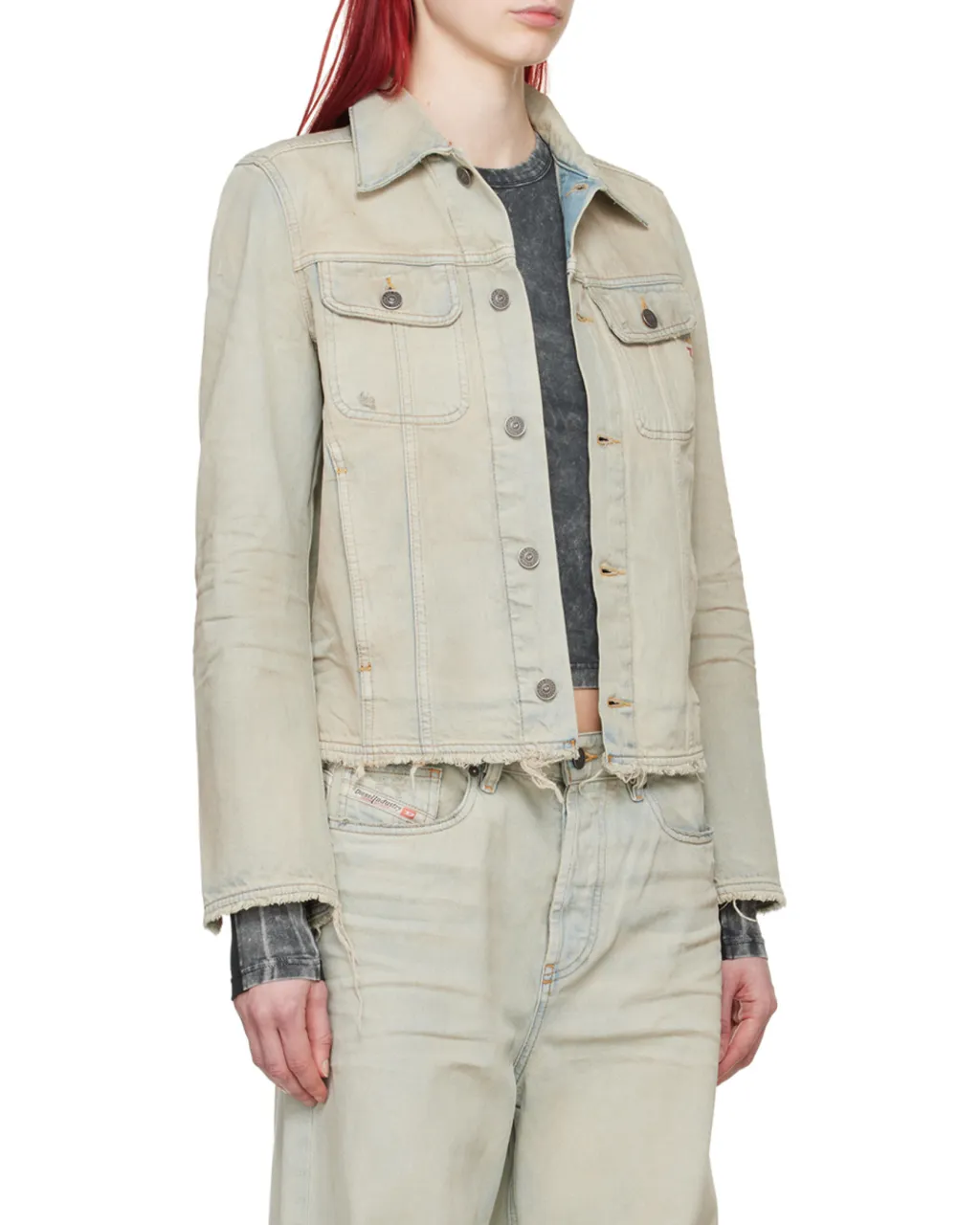 De-Bonny-S1 Frayed-Edge Denim Jacket