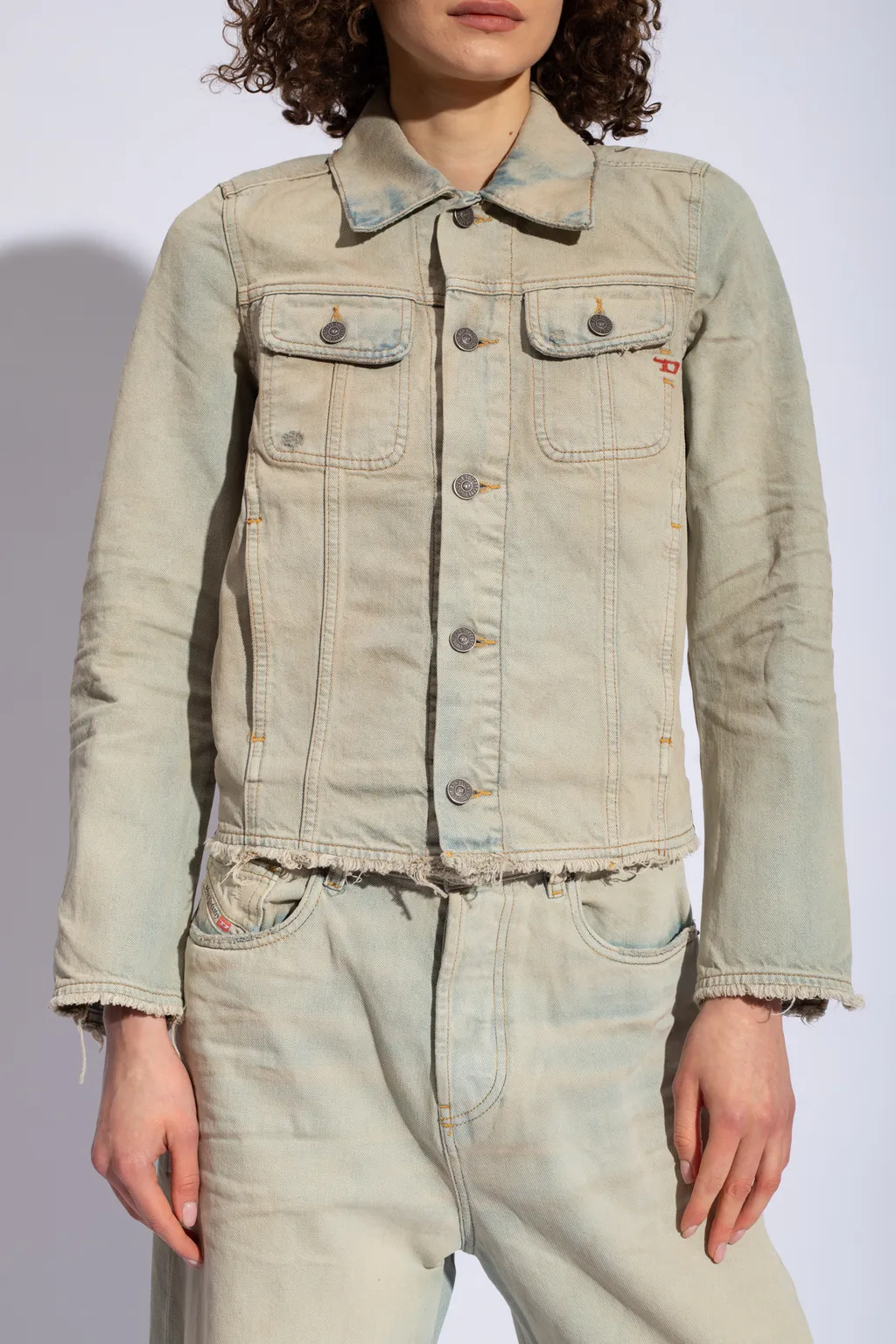 De-Bonny-S1 Frayed-Edge Denim Jacket