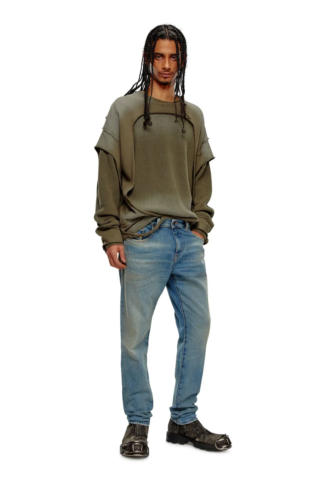 D-Strukt 09H50 Mid-Rise Slim-Fit Jeans