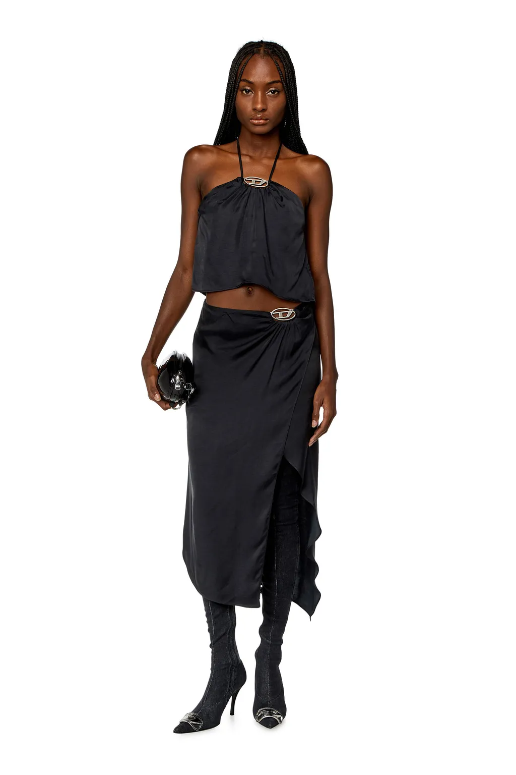 T-Stant-N1 Halterneck Satin Top