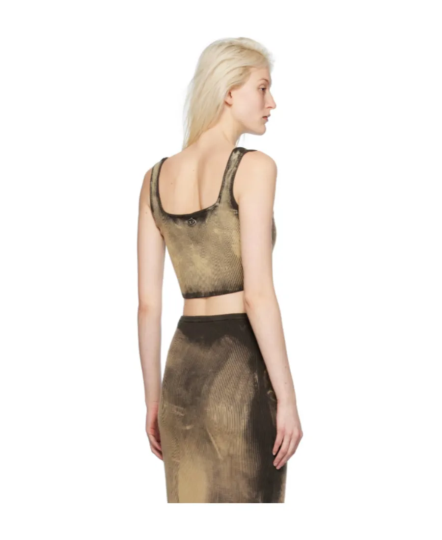 M-Deidra Bleached-Effect Crop Top