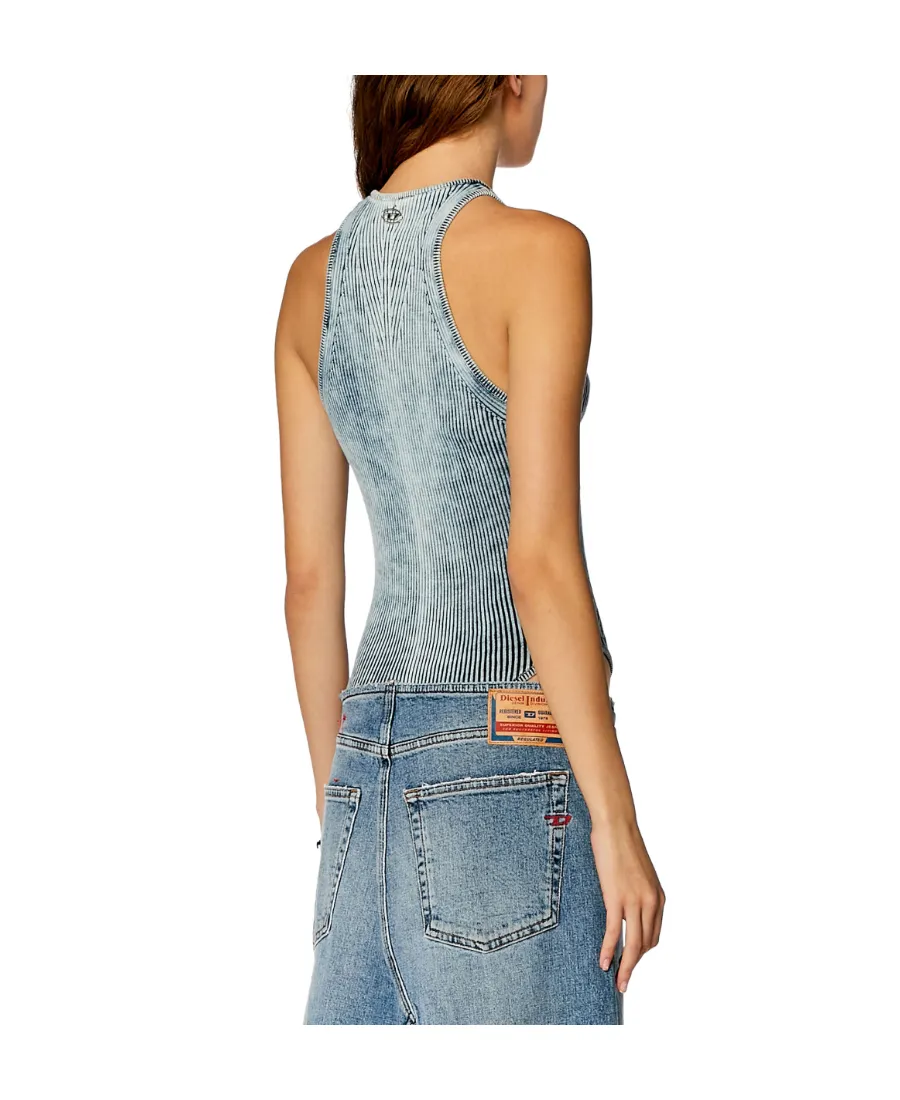 M-Tansy Sleeveless Crewneck Denim Bodysuit