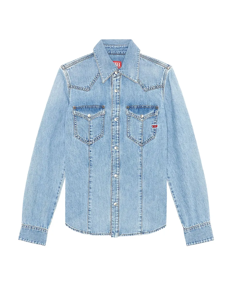 Long-Sleeved Denim Shirt