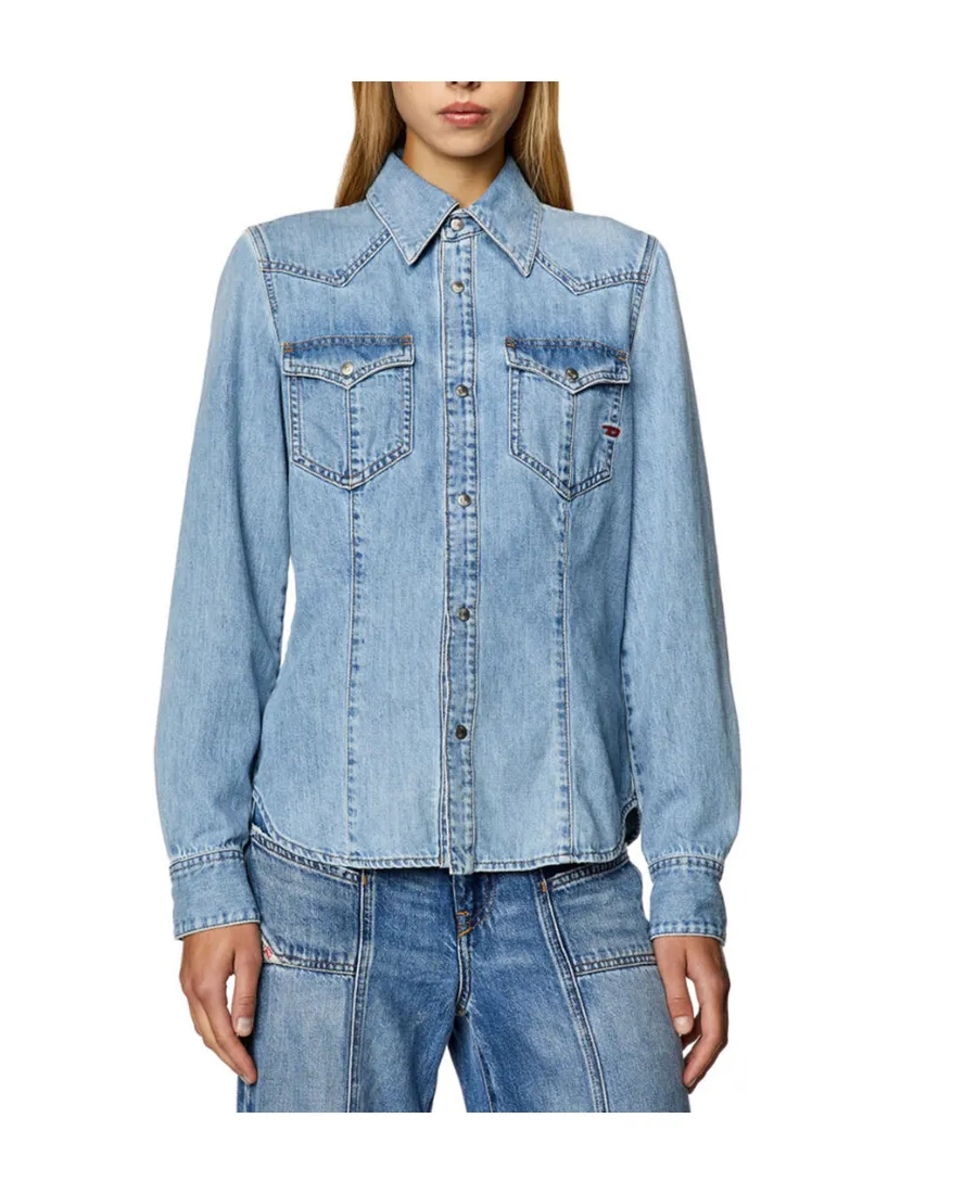 Long-Sleeved Denim Shirt