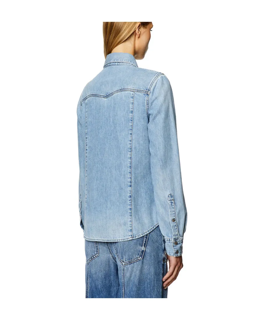 Long-Sleeved Denim Shirt