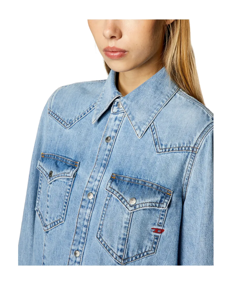 Long-Sleeved Denim Shirt