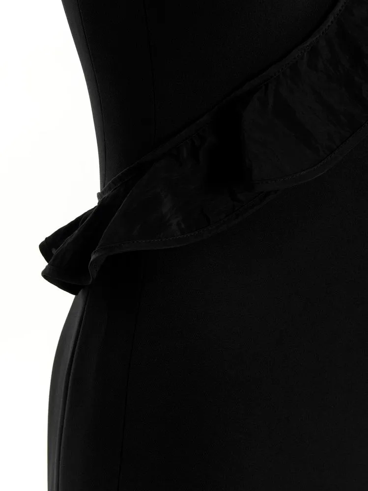 Open Leg Ruffle Accent Dress