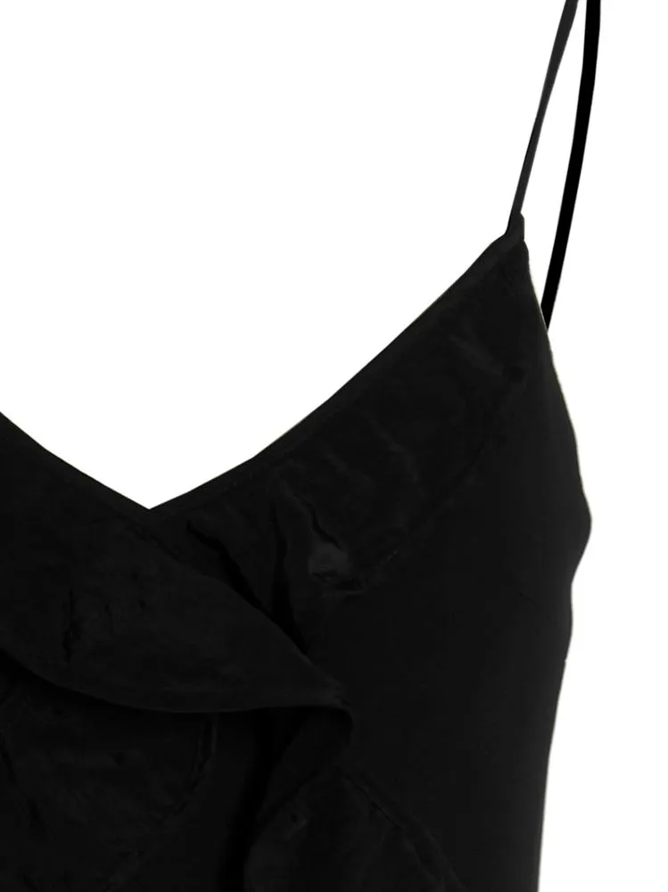 Open Leg Ruffle Accent Dress