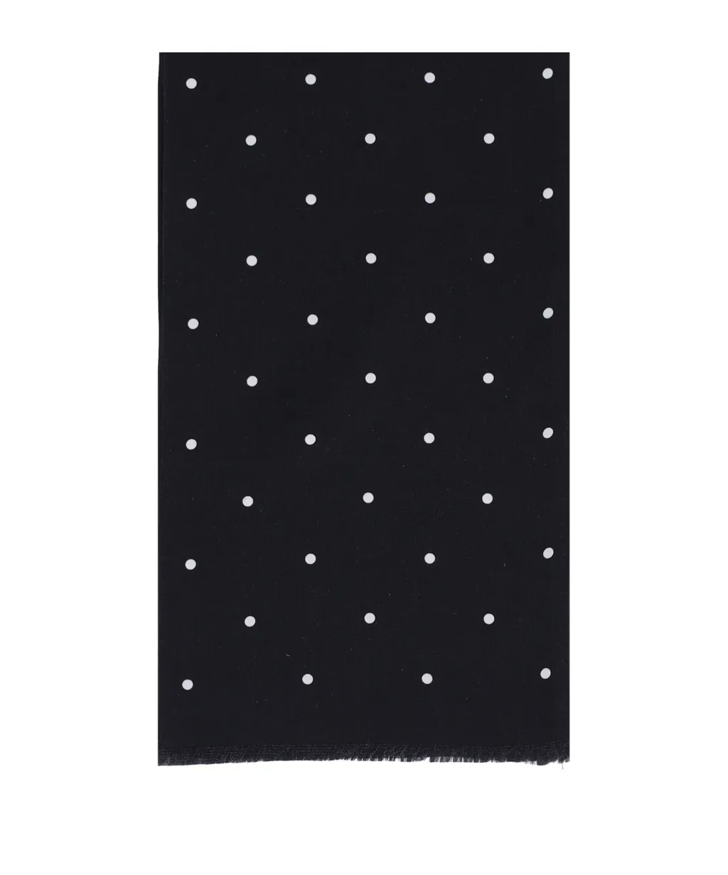 Printed Polka Dot Silk Scarf