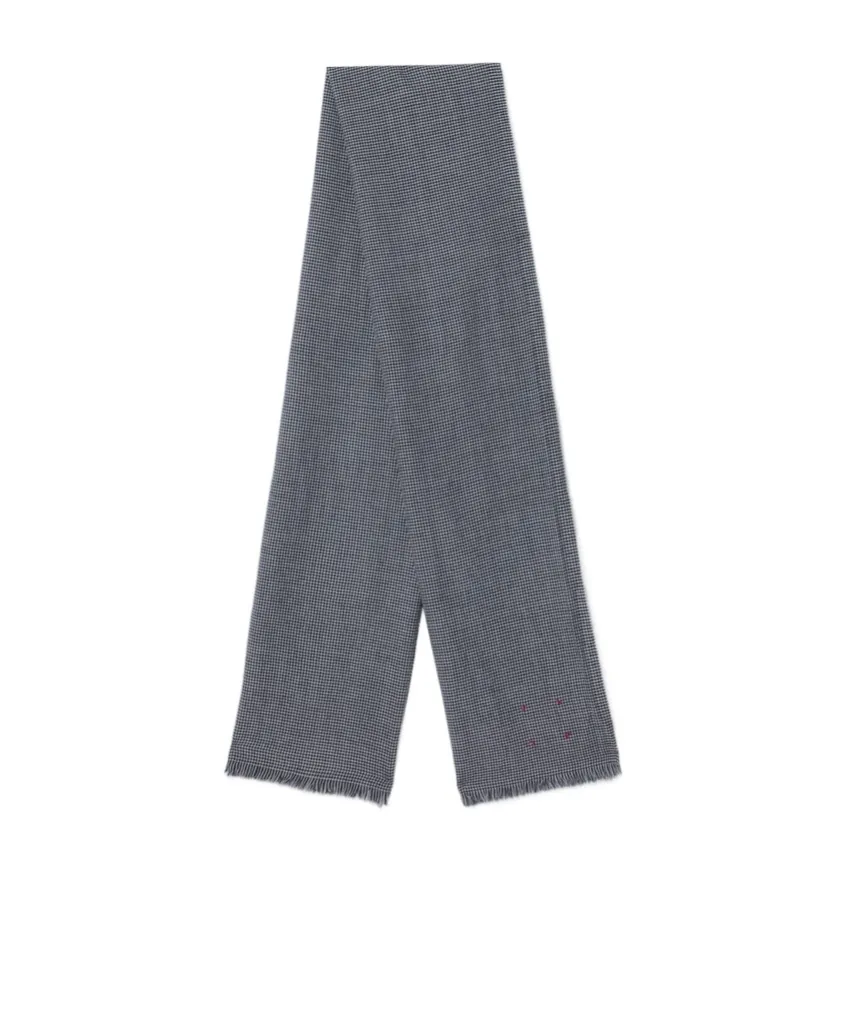 Checked Tassel Scarf
