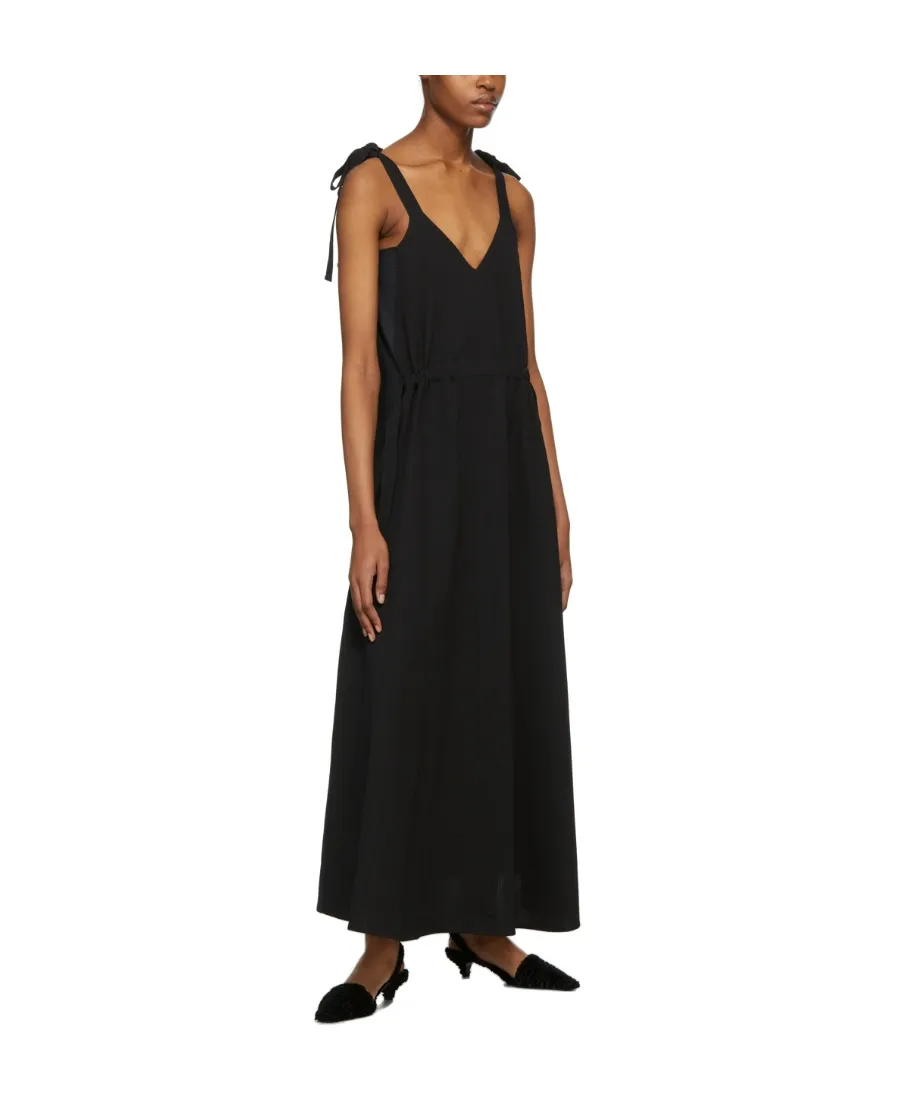 V-Neck Pleated Dress
