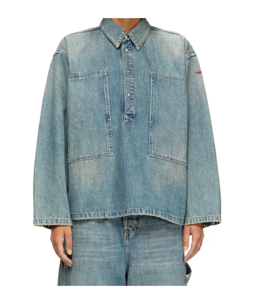 Pocket-Detail Denim Shirt