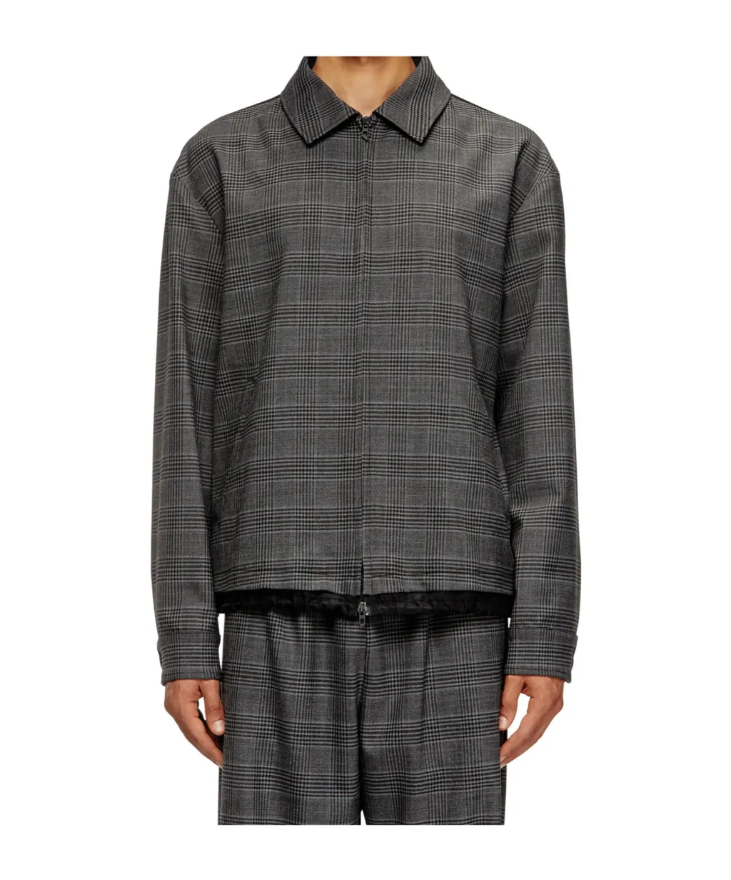 J-Ting Checked Zip-Up Shirt Jacket