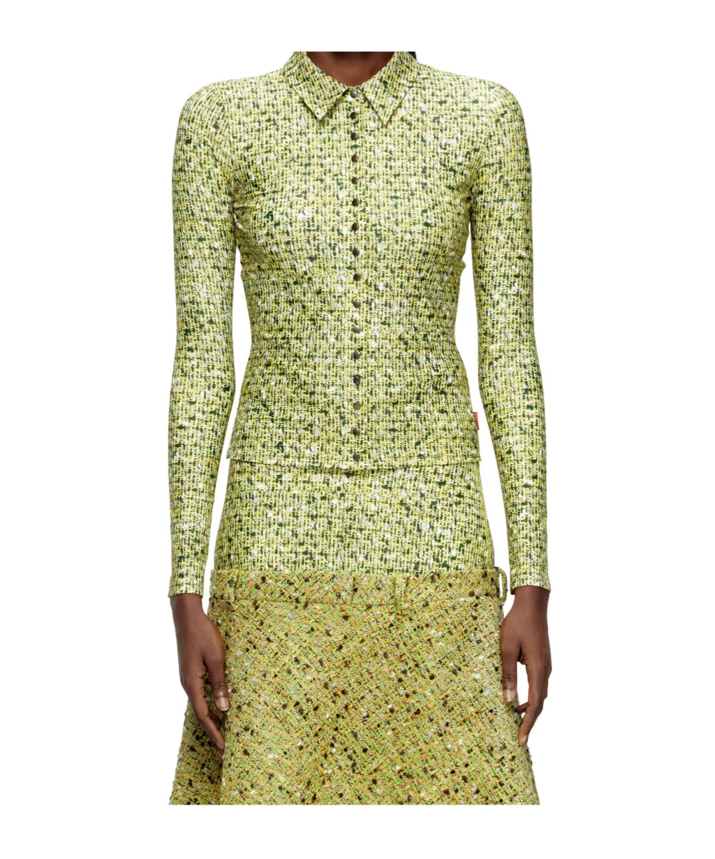 Long-Sleeve Patterned Top