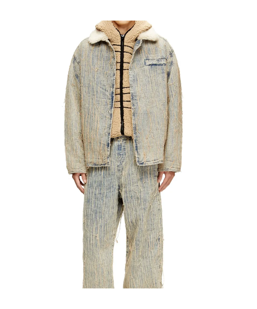 Floating-Thread Jacquard Denim Jacket