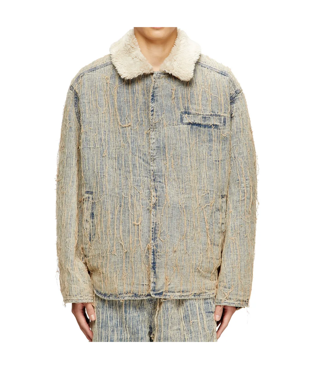 Floating-Thread Jacquard Denim Jacket