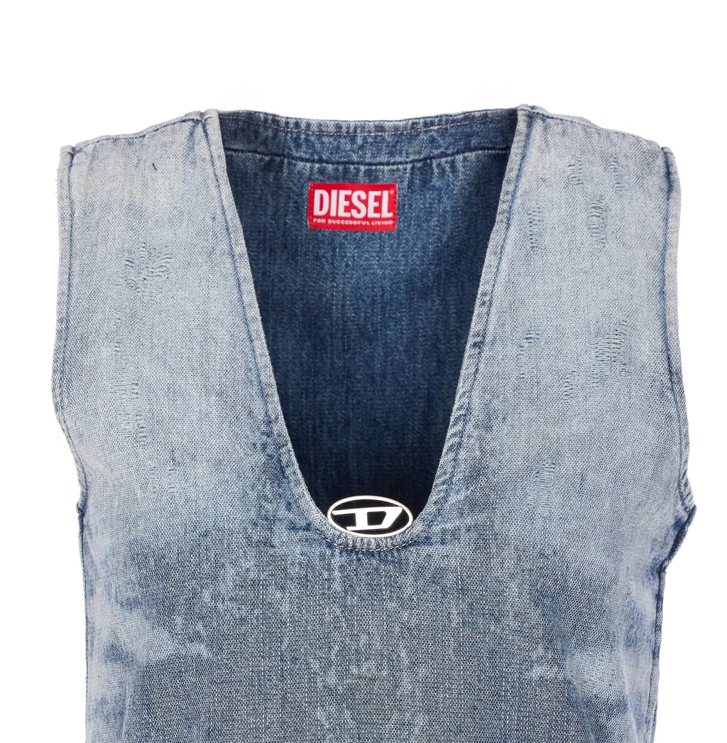 Sleeveless Denim Dress
