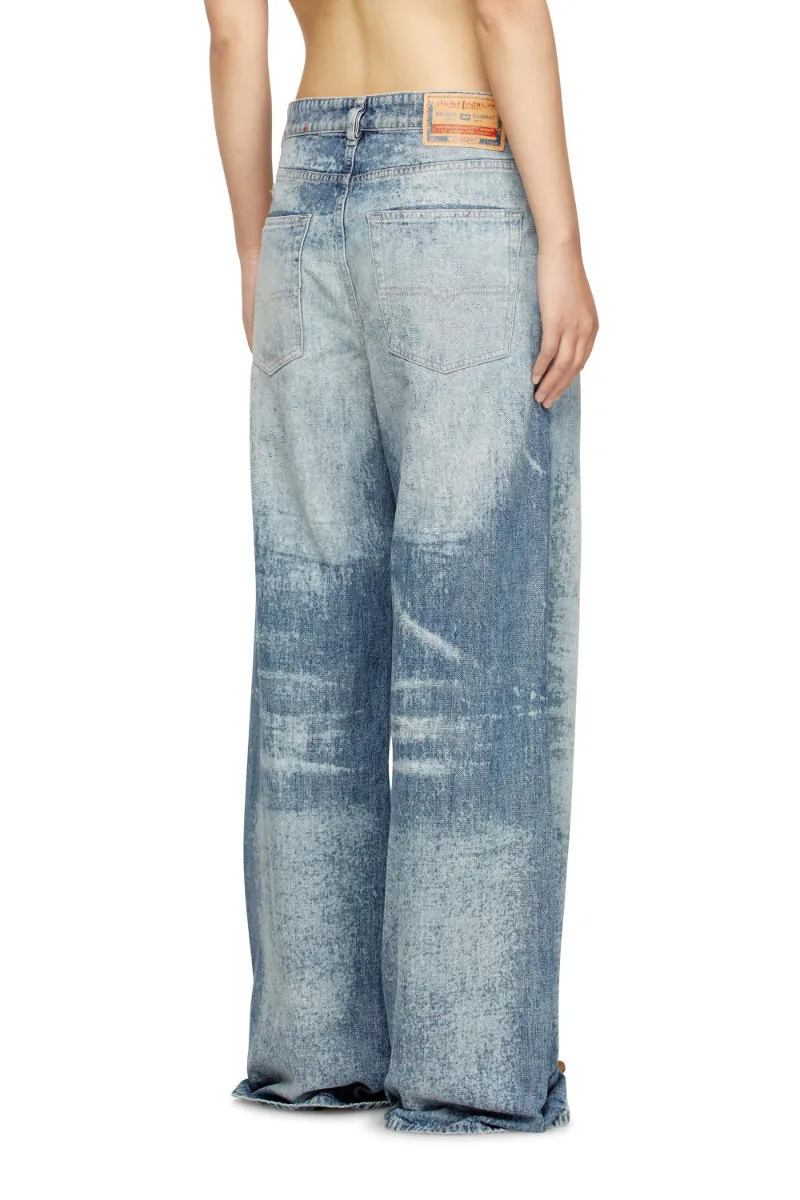 Logo Patch Wide Leg Jeans