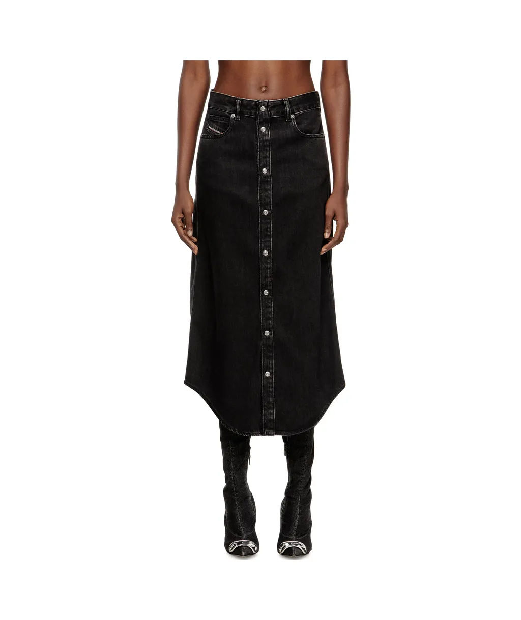 De-Ard-Long Button Midi Skirt