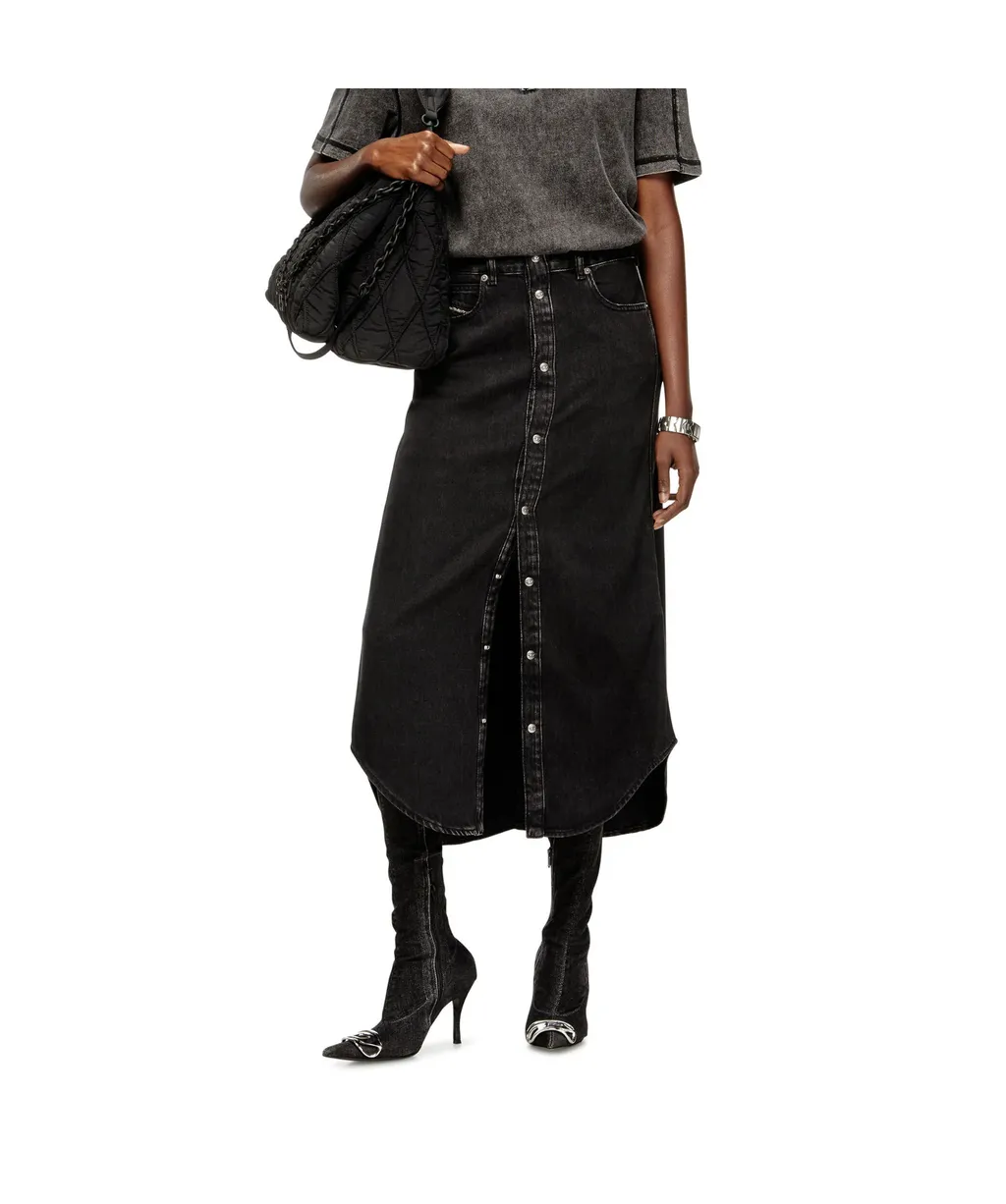 De-Ard-Long Button Midi Skirt