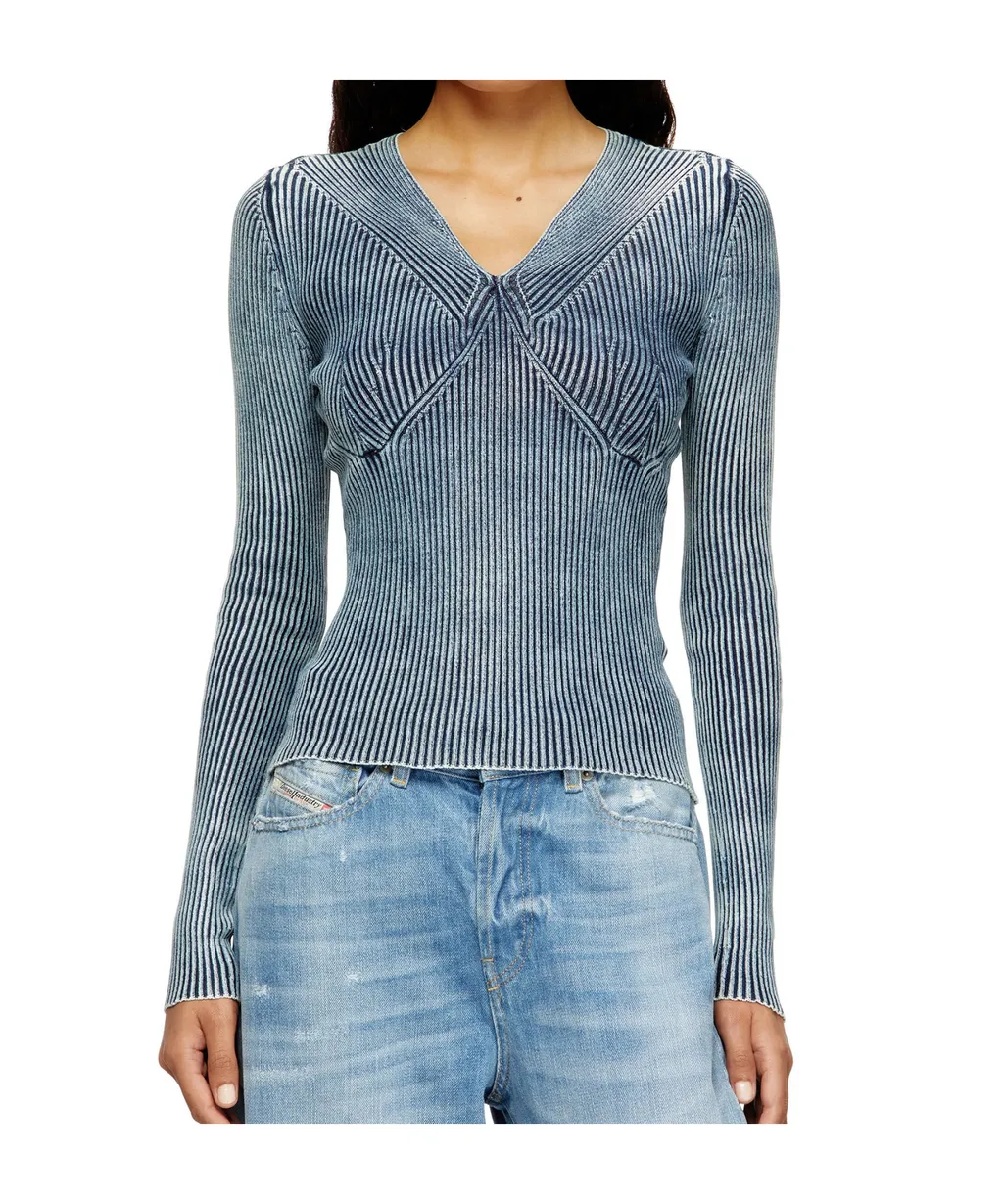 Ribbed V-Neck Top