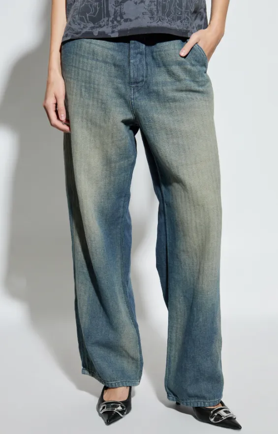 D-Phant-Chino Herringbone Faded Jeans