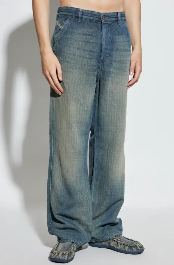 D-Phant-Chino Herringbone Faded Jeans