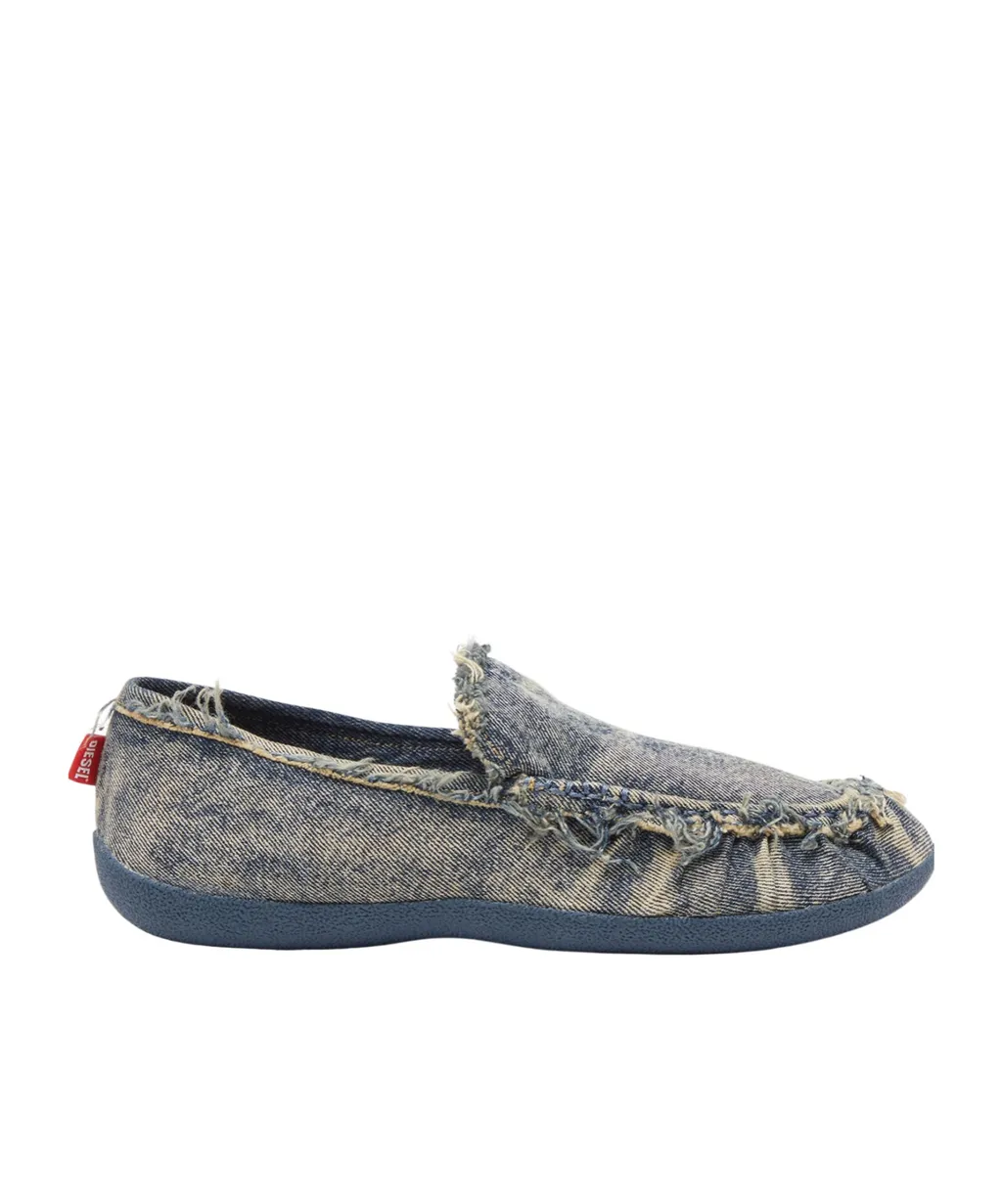 D-Shock Moc Frayed Denim Loafers
